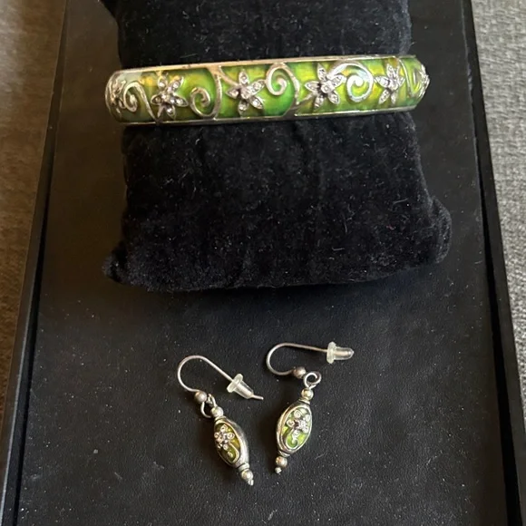 Brighton Green and Silver enamel Bracelet - Picture 4 of 4